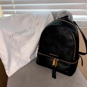 Michael Kors Rhea medium black leather backpack